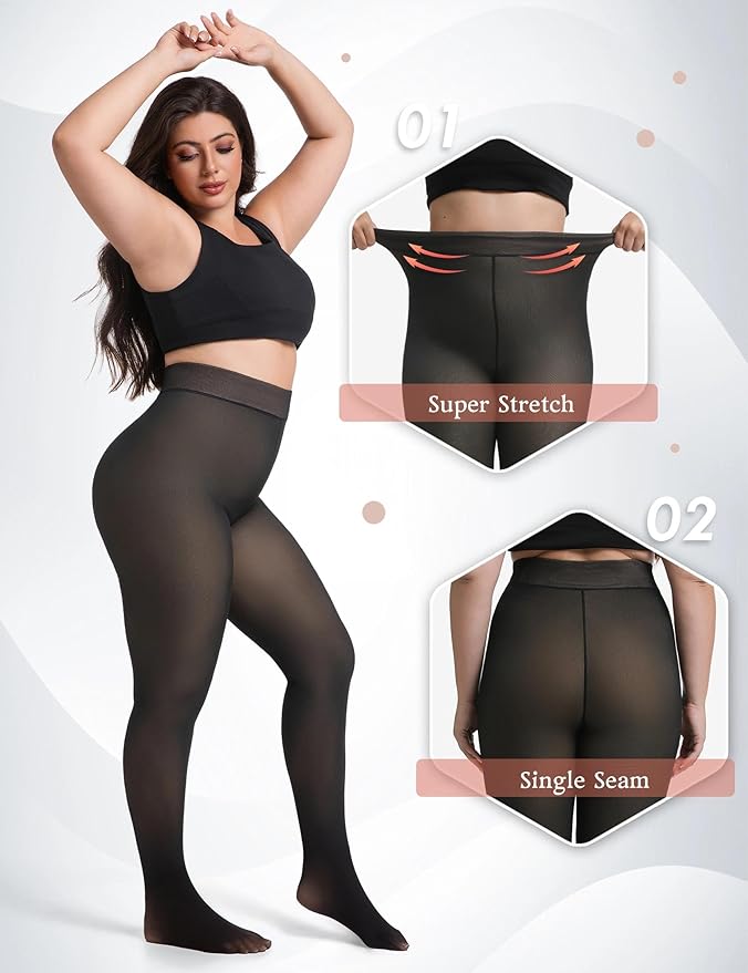 The Original Magic Fleece - Lined Shaping Leggings — Waist - Defining, Warm and Sleek, Never Bulky - veelora