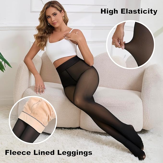 The Original Magic Fleece - Lined Shaping Leggings — Waist - Defining, Warm and Sleek, Never Bulky - veelora