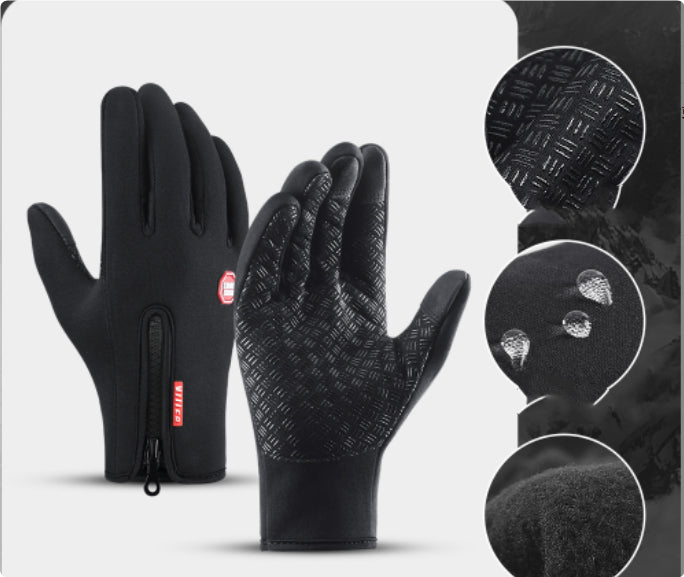 Winter Gloves Touch Screen Riding Motorcycle Sliding Waterproof Sports Gloves With Fleece - veelora