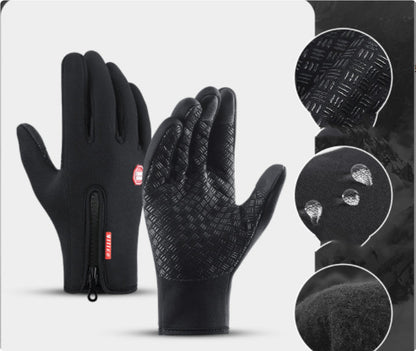 Winter Gloves Touch Screen Riding Motorcycle Sliding Waterproof Sports Gloves With Fleece - veelora